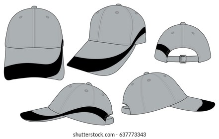 Gray baseball cap with black contrast and adjustable closure for a custom fit