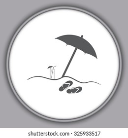 Gray beach icon