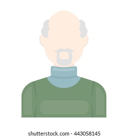 Gray beard icon cartoon. 