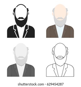 Gray beard icon cartoon. Single avatar,peaople icon from the big avatar cartoon.