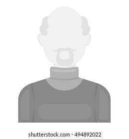Gray beard icon monochrome. Single avatar,peaople icon from the big avatar monochrome.