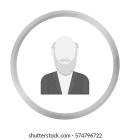 Gray beard icon monochrome. Single avatar,peaople icon from the big avatar monochrome.