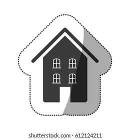gray beautiful house icon, vector illustration design
