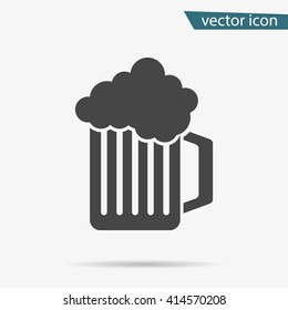 Gray Beer icon isolated on background. Modern flat pictogram, business,  marketing, internet concept. Trendy Simple vector symbol for web site design or button to mobile app. Logo illustration
