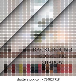 Gray beige pink mosaic background, creative design templates. Diagonal shadow, separator.