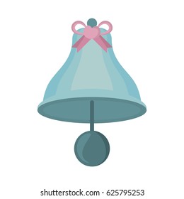 gray bell ribbon wedding icon
