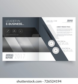 gray bi fold business brochure design template