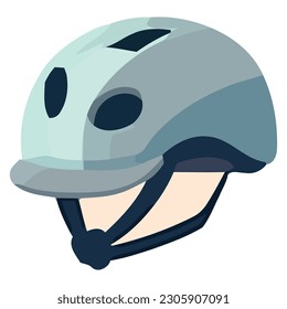 Gray biker safety helmet over white