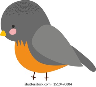 Gray bird, illustration, vector on white background.