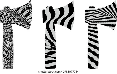 ejes grises y negros con textura en el estilo de op art iconos modernos para la industria