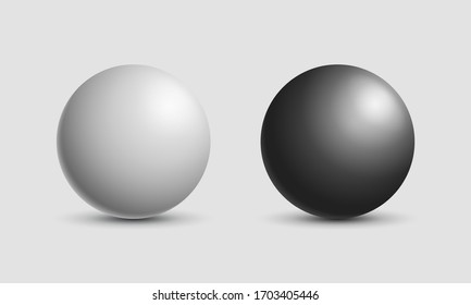 Gray and black ball. Sphere on a light background. Vector for your graphic design.