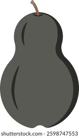Gray and Black Color Pear Fruit Vector
