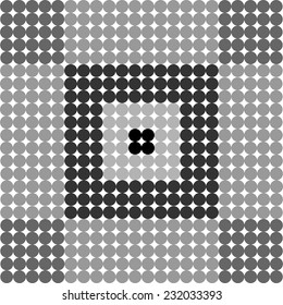 Gray and Black dots patten on white background.