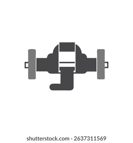 Gray and Black Flat Style Mechanical Vice Image