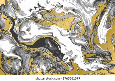 Graue, schwarze und goldene Agarage-Armreihenmuster. heller Marmor Hintergrund.