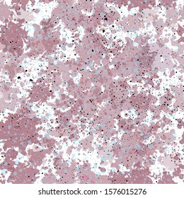 Gray and black ink spots and stains on a light rose brown watercolor background. Artistic seamless pattern for  textile, fabric, paper design and other.