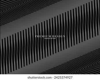 Gray and black lines pattern premium background. Minimal design. Cover design templates, business flyer layouts, wallpapers, etc.