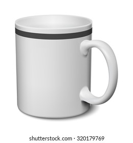 Gray and black mug realistic 3D mockup on a white background vector illustration