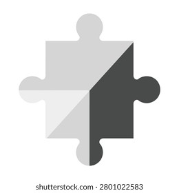 gray and black puzzle pieces connect forming a complete picture