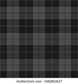 Gray and Black Tartan Plaid Scottish Seamless Pattern. Texture from tartan, plaid, tablecloths, shirts, clothes, dresses, bedding, blankets and other textile.