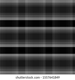 Gray and Black Tartan Plaid Scottish Seamless Pattern. Texture from tartan, plaid, tablecloths, shirts, clothes, dresses, bedding, blankets and other textile.
