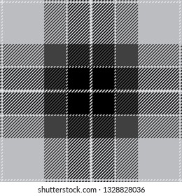 Gray and black tartan plaid. Trendy Scottish cage textile pattern.