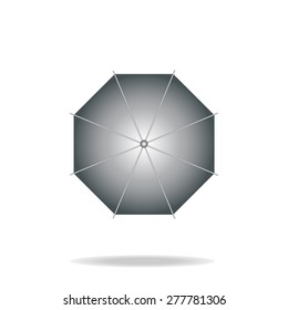 gray black umbrella icon vector on white background vector