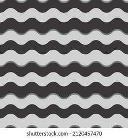 Gray and black wavy lines. Seamless pattern wallpaper.