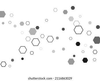 Gray, black, white beehive background. Realistic geometric mesh cells texture.  Geometric Hexagon abstract background.