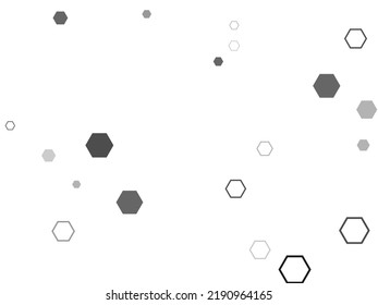 Gray, Black, White Beehive Background. Honeycomb, Bees Hive Cells Pattern. Abstract White Vector Wallpaper With Hexagon Grid.