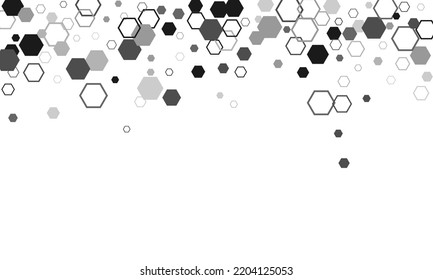 Gray, black, white beehive background. Realistic geometric mesh cells texture.  Geometric Hexagon abstract background.
