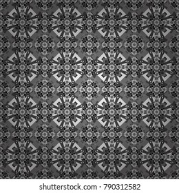 Gray, black and white diagonal tiles. Creative seamless pattern, modern diagonal abstract background with geometric elements. Vector stock illustration in a modern flat style.