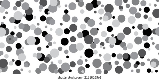 Gray, black and white party polka dot point pattern Memphis pois design Seamless shape Vector fabric textures background banner. Cartoon retro pop art 80 70 years style. Circle buttons. Christmas xmas