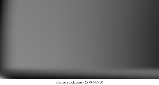Gray Blank Horizontal Gradient Mesh. Vibrant Blurred Texture Illustration. Monochromatic Metallic Smooth Surface Backdrop. Silver Horizontal Gradient Mesh. Grey  Alluminium Office Background.