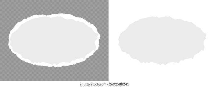Graue, leere Tapeten mit gezackten Kanten. Vektorhintergrund für das Scrapbook-Design. Abgerissener Papierrahmenhintergrund. Hintergrund für Vektorrechteck-Handwerk. Abgerissene Streifen. Abgerissene Kanten für Designprojekte.