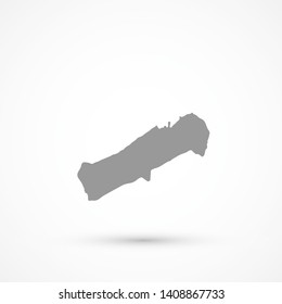 Gray blank vector Johnston Atoll map. Isolated on white background.