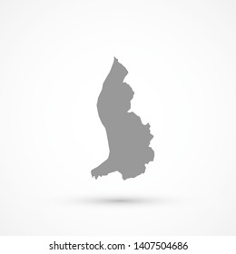 Gray blank vector Liechtenstein map. Isolated on white background.