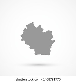 Gray blank vector Luhansk Peoples Republic map. Isolated on white background.