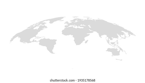 Серая пустая векторная карта мира, изолированная на белом фоне. Плоская Земля, значок карты мира глобуса.
