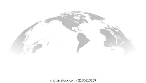 Gray blank vector map of the world isolated on white background. Flat Earth, Globe worldmap icon