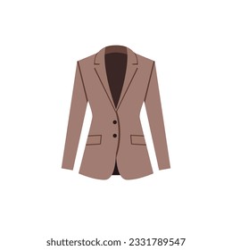 Gray blazer flat icon, isolated on white background