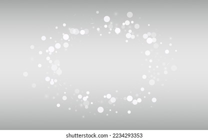 Gray Blizzard Vector Silver Background. Sky Snow Backdrop. Winter Abstract Illustration. Fantasy Snowfall Card.