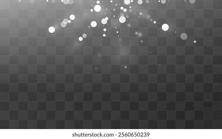 Gray Blizzard Vector Transparent Background. Abstract Snow Design. Light Fantasy Wallpaper. Sky Snowfall Pattern.