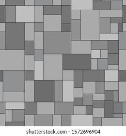 Gray block pavement vector seamless pattern