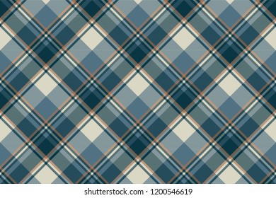 Gray blue check plaid seamless pattern. Vector illustration.