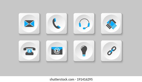 gray and blue computer icons, vector illustration, eps 10