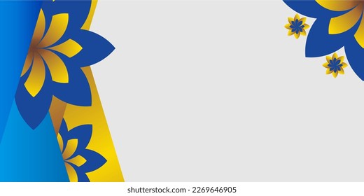grauer, blauer, goldener und floraler Hintergrund