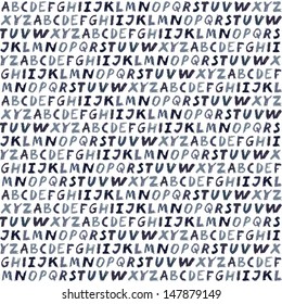gray blue pencil hand drawn letters latin alphabet on white background education seamless pattern