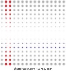 Gray Blue Red dots on a white background