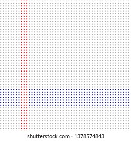 Gray Blue Red dots on a white background